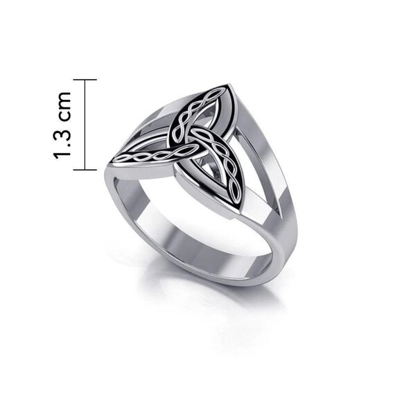 Braided Celtic Trinity Knot Sterling Silver Ring, Size 8 - Picture 5 of 5